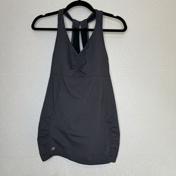 Athleta Tank Top Tree of Life Racerback Built-in Bra Gray S - Picture 2 of 5